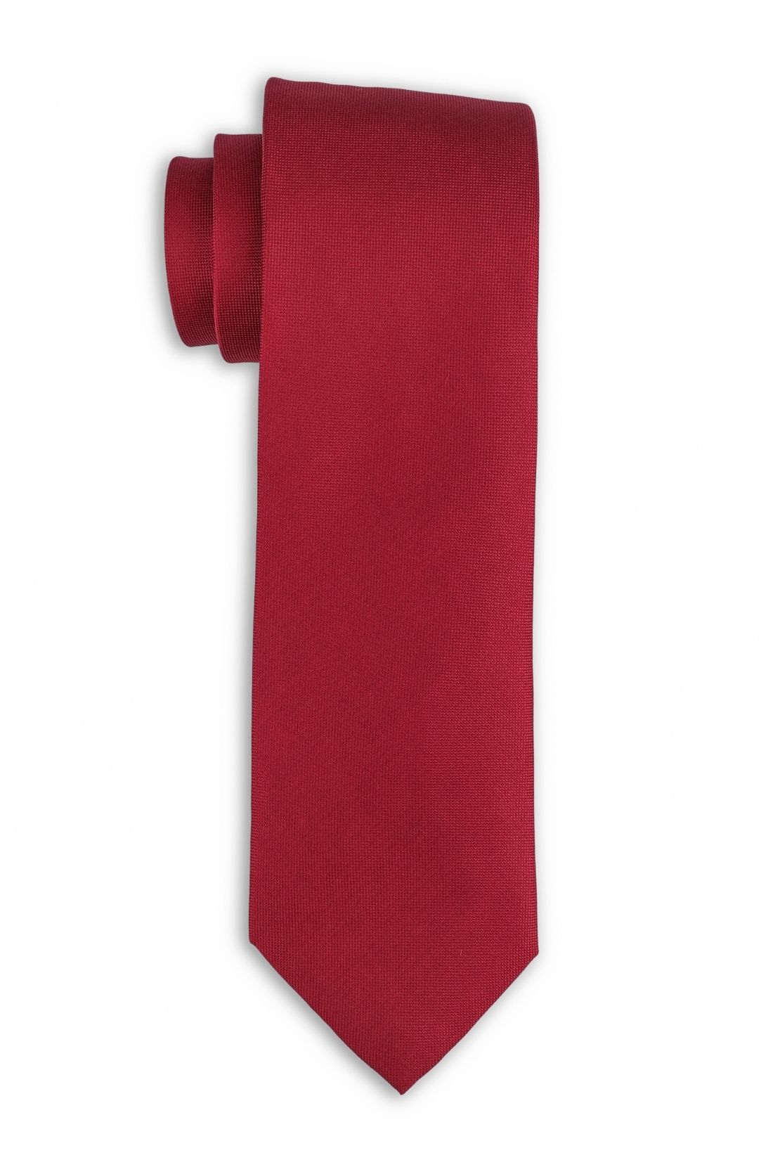 The Tie Hub Solid Red Silk Premium Necktie