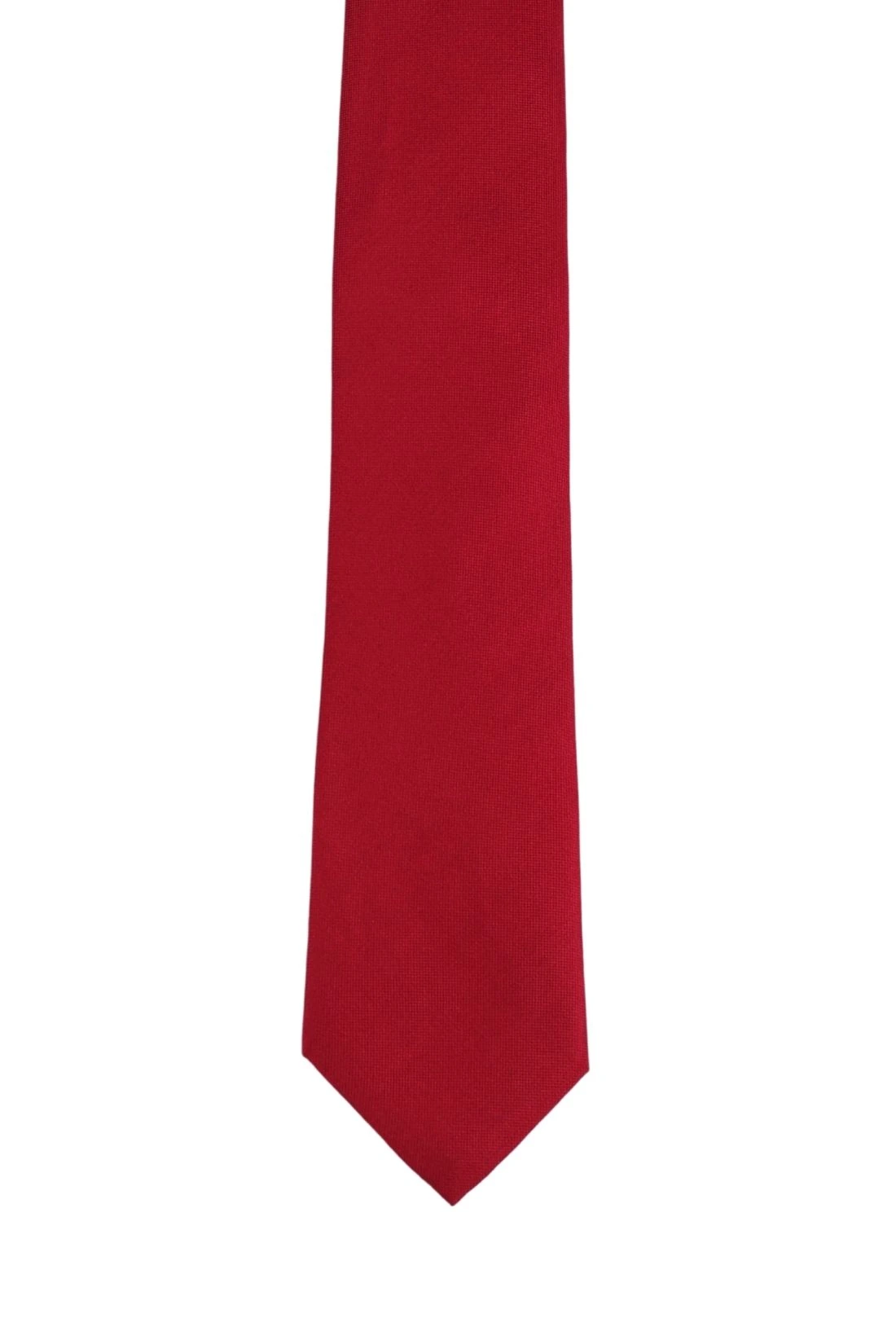 The Tie Hub Solid Red Silk Premium Necktie