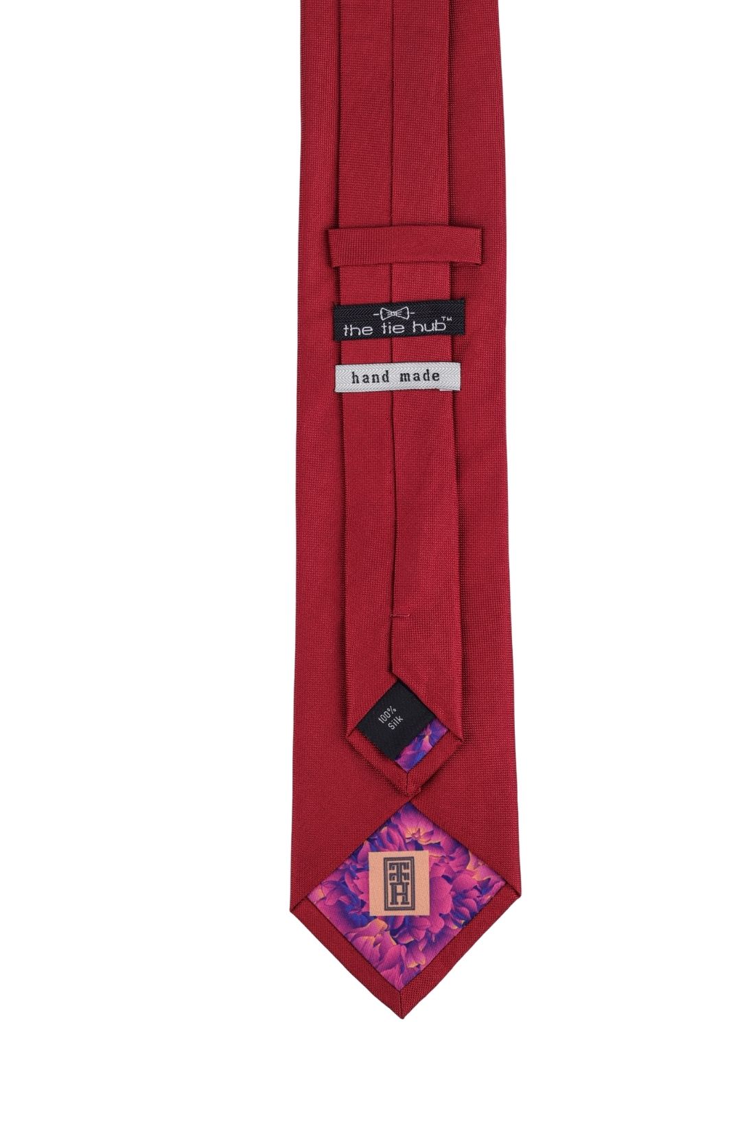The Tie Hub Solid Red Silk Premium Necktie