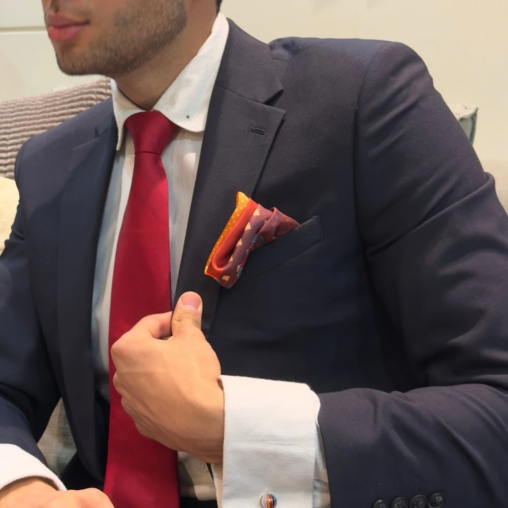 The Tie Hub Solid Red Silk Premium Necktie
