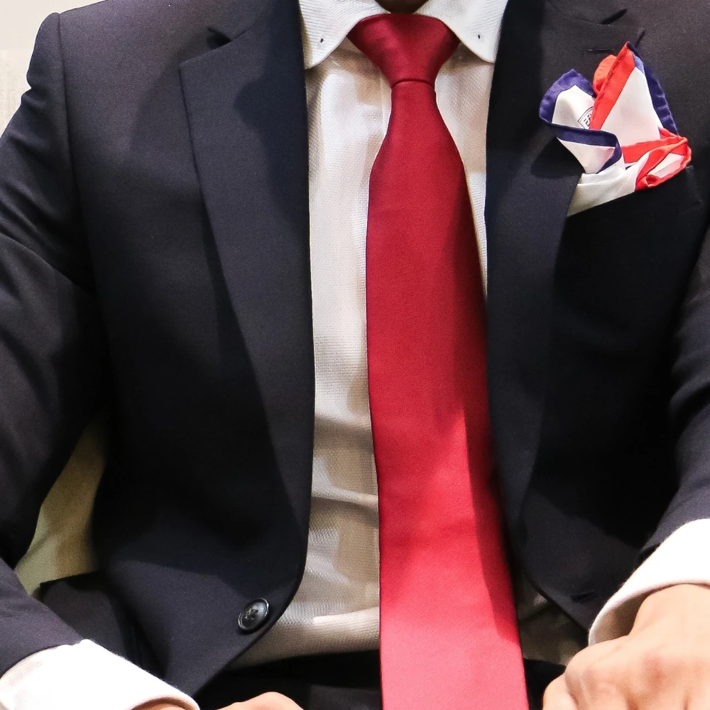 The Tie Hub Solid Red Silk Premium Necktie