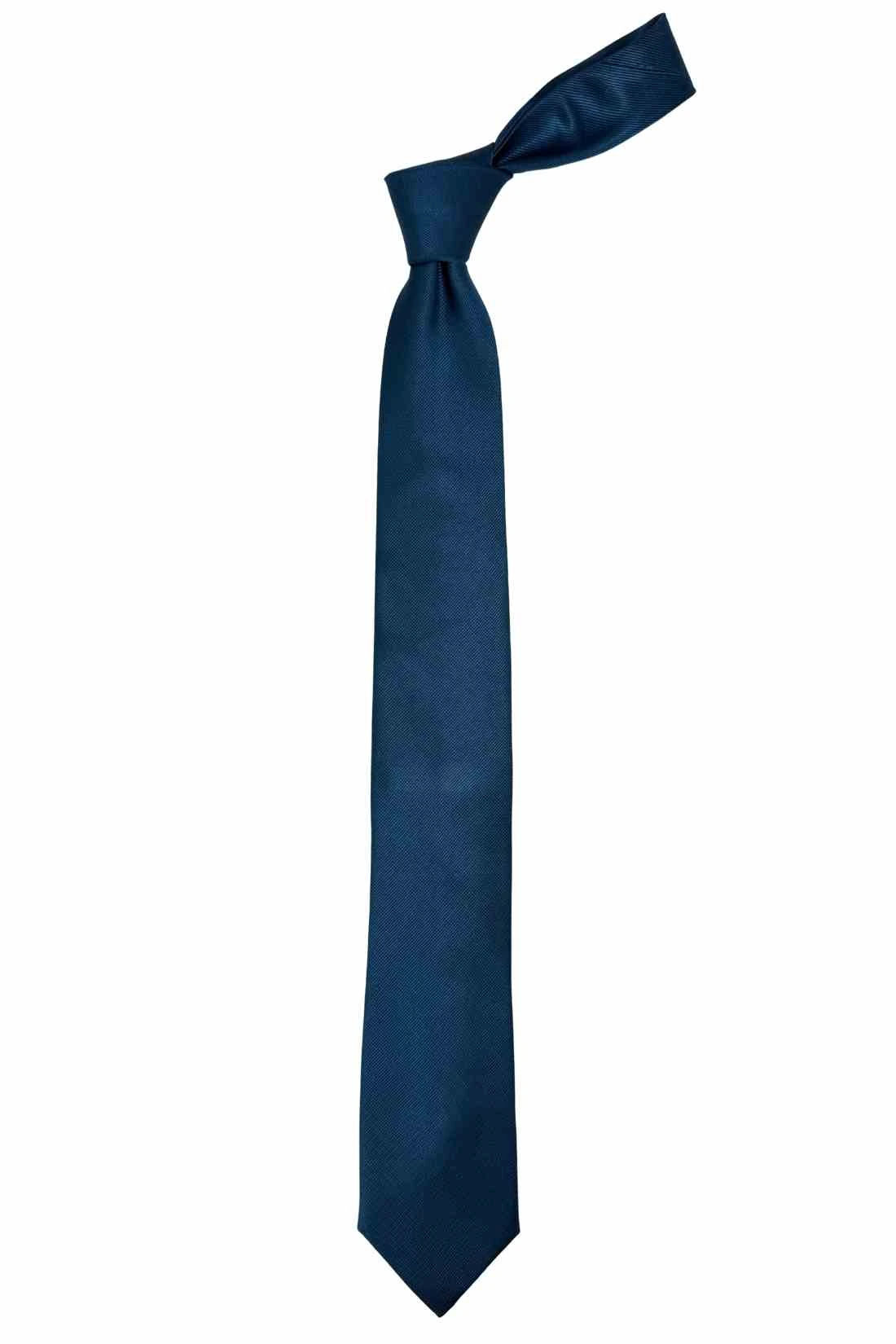 The Tie Hub Solid Teal Blue Silk Premium Necktie