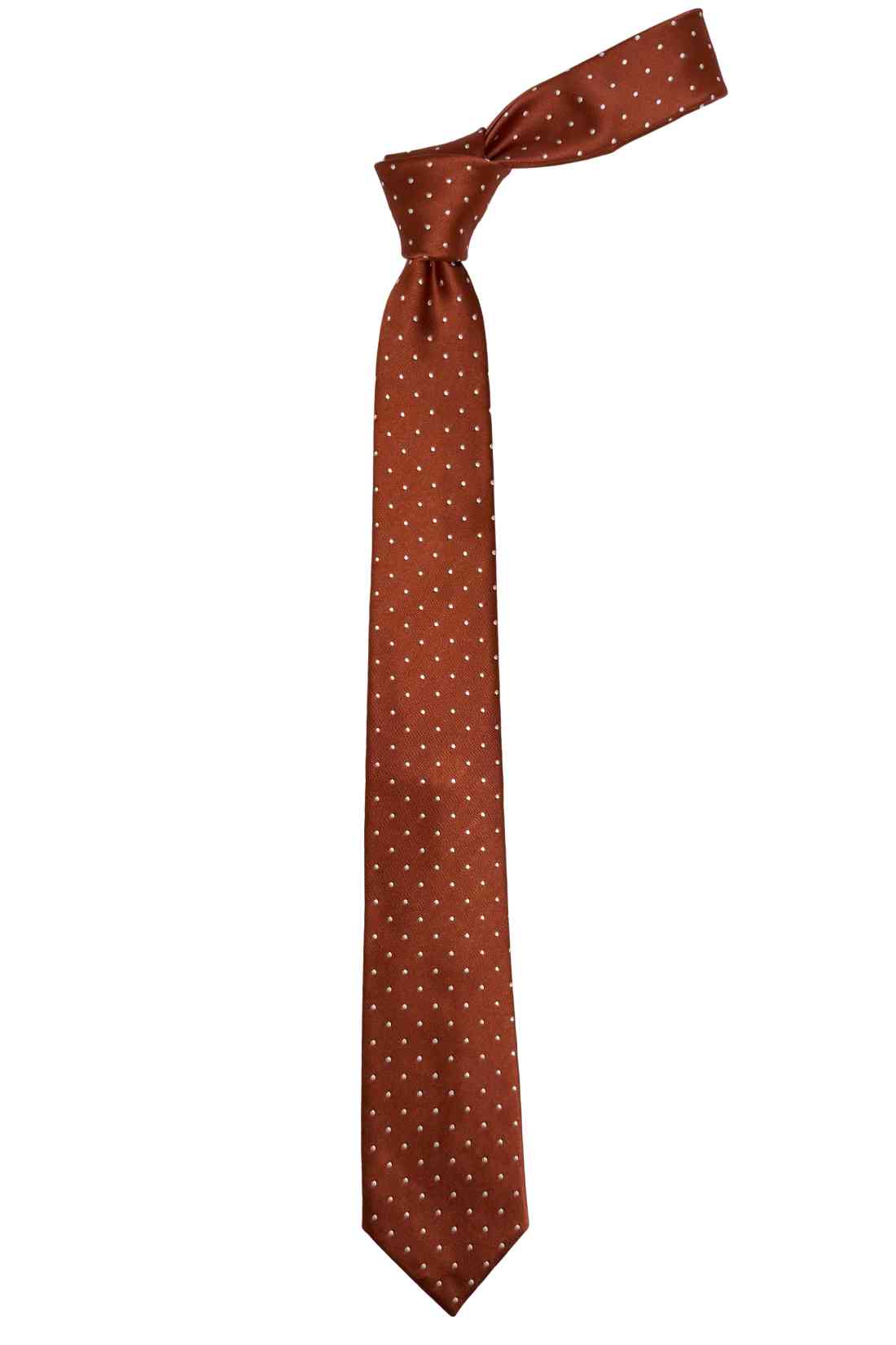 Rust Brown Polka Dot Silk Necktie ย Formal & Business Wear Tie