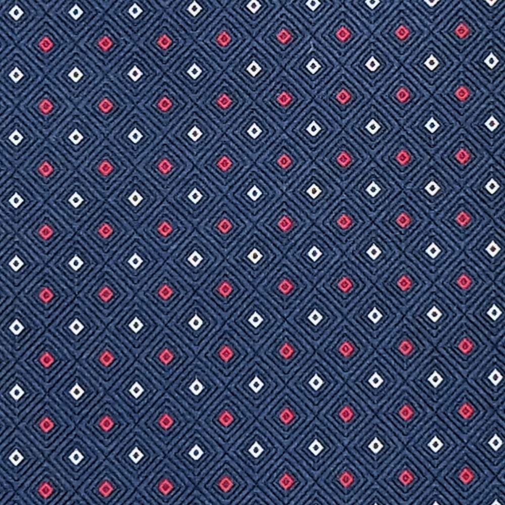 Navy Blue GeometricMicrofiber Necktie Pocket Square Combo