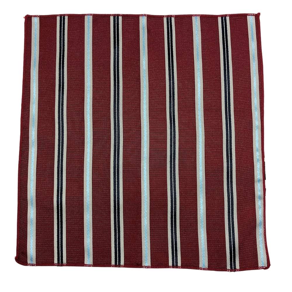 Burgundy StripedMicrofiber Necktie Pocket Square Combo