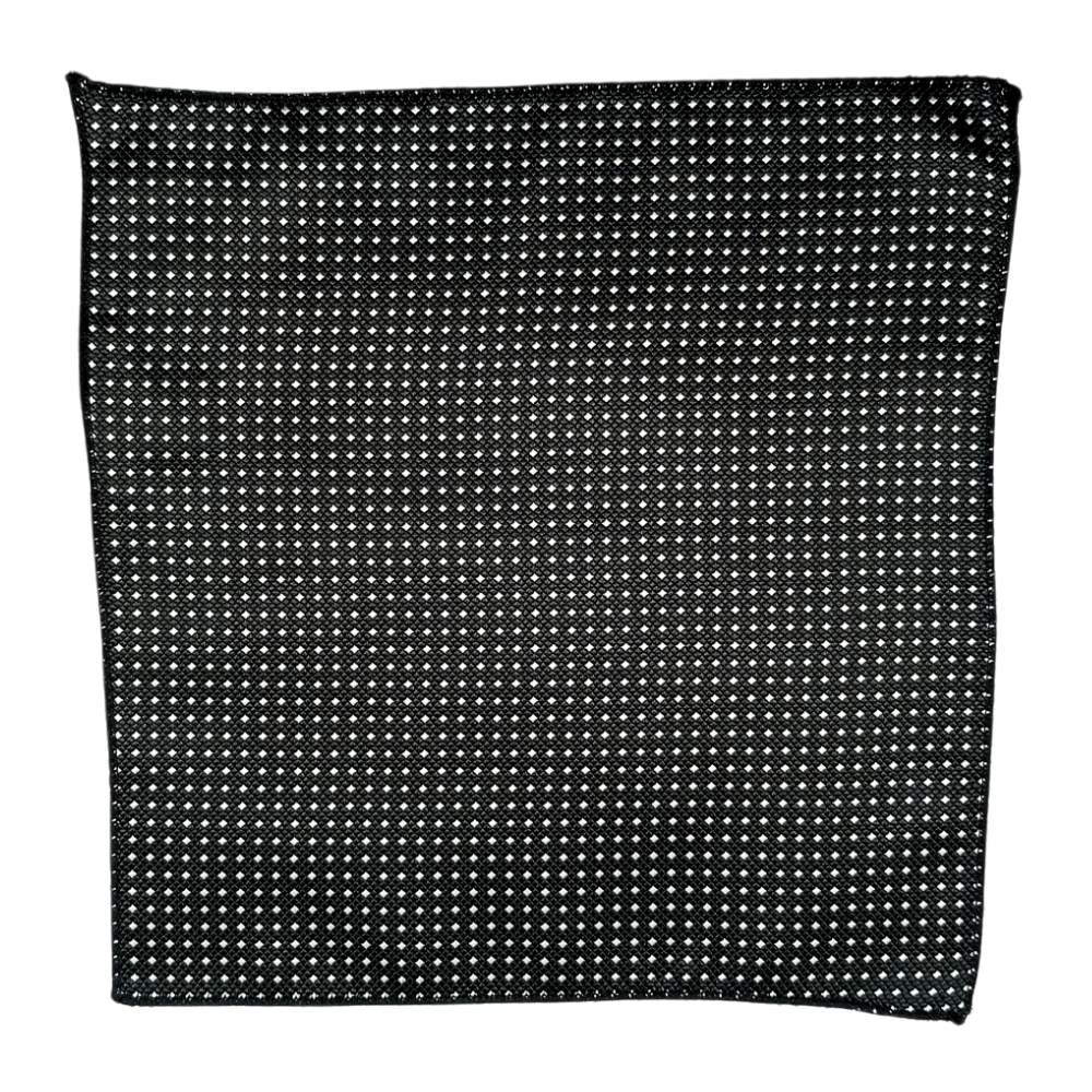 Black GeometricMicrofiber Necktie Pocket Square Combo