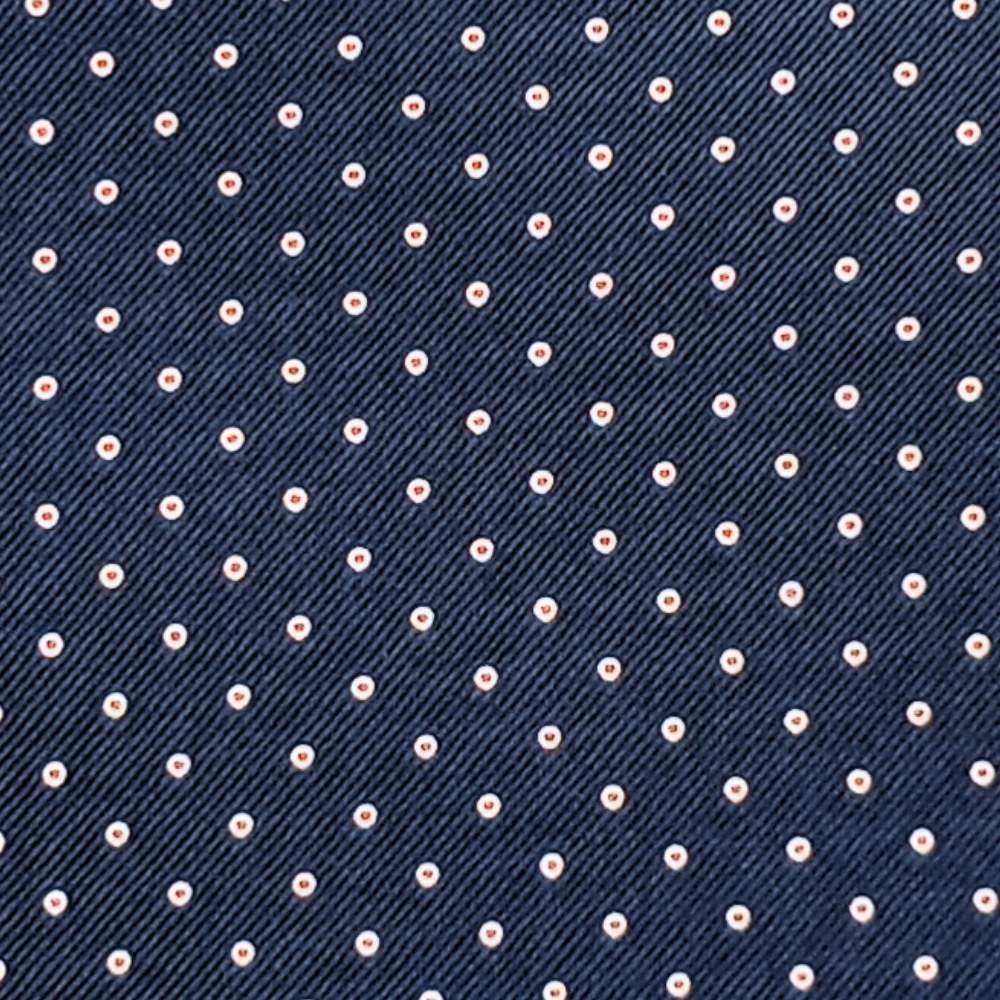 Navy Blue Red PolkaMicrofiber Necktie Pocket Square Combo