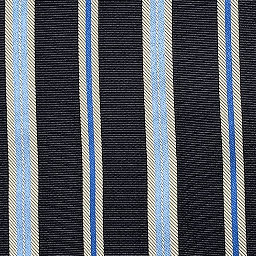 Blue StripedMicrofiber Necktie Pocket Square Combo