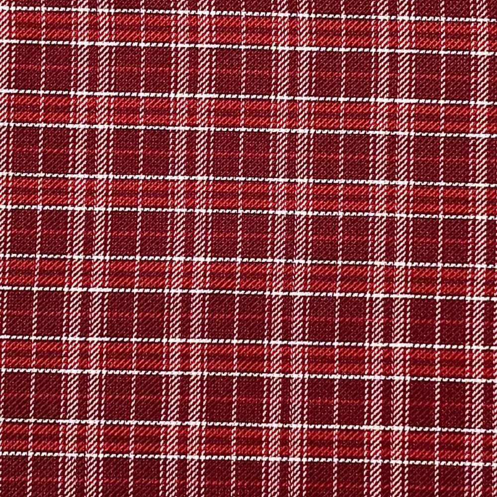 Maroon & White Microfiber Necktie & Pocket Square Gift Set Checkered Design