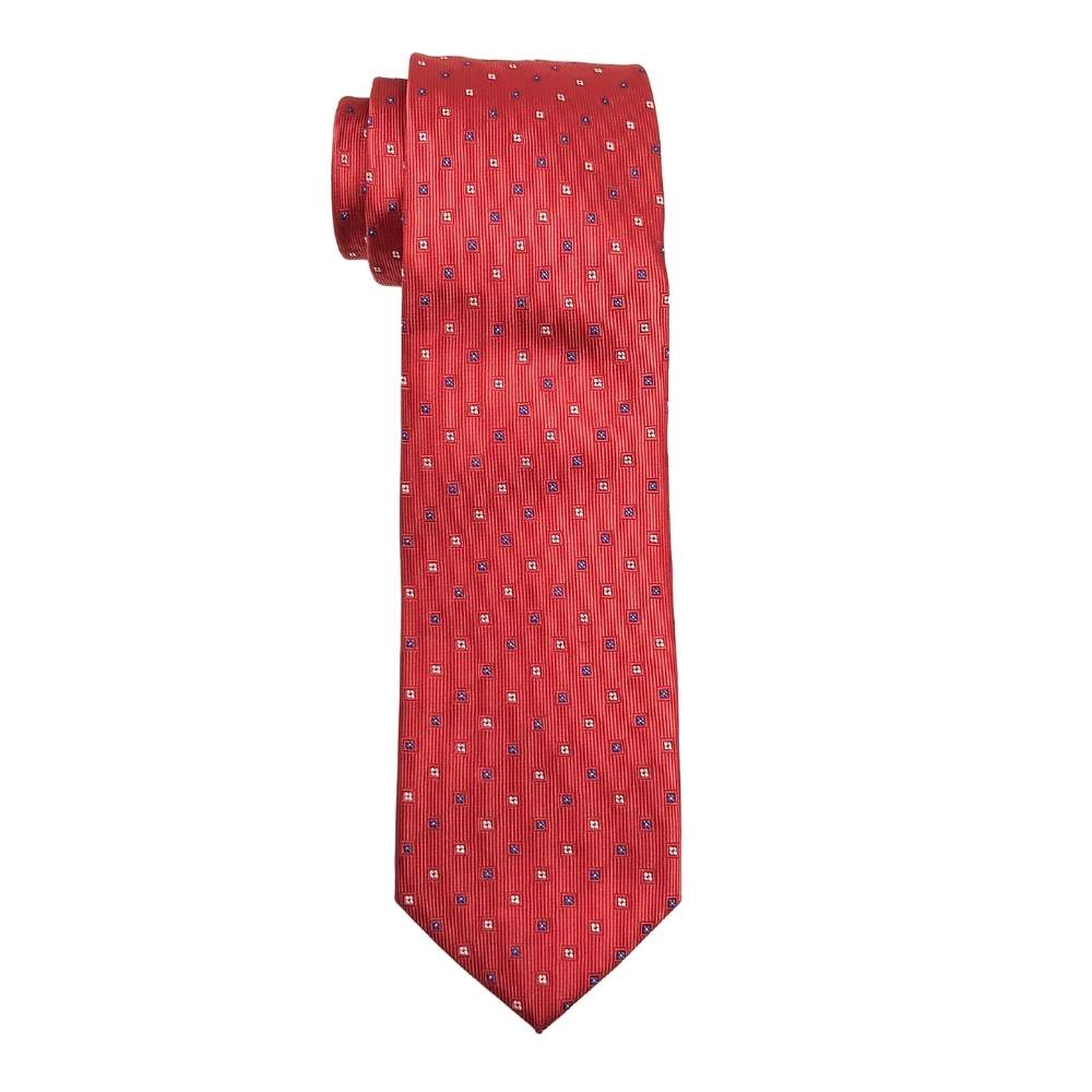 Red Microfiber Necktie & Pocket Square Gift Set Β Polka Dot Design