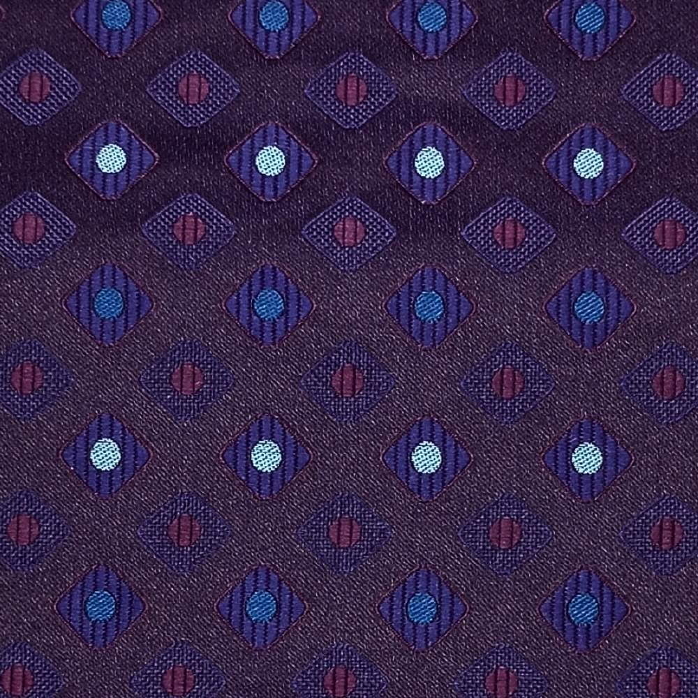 Purple Necktie & Pocket Square Gift Set Microfiber Geometric Design