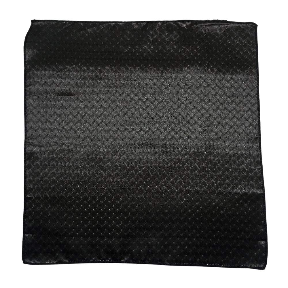 Black Necktie & Pocket Square Gift Set Β Microfiber Woven Design