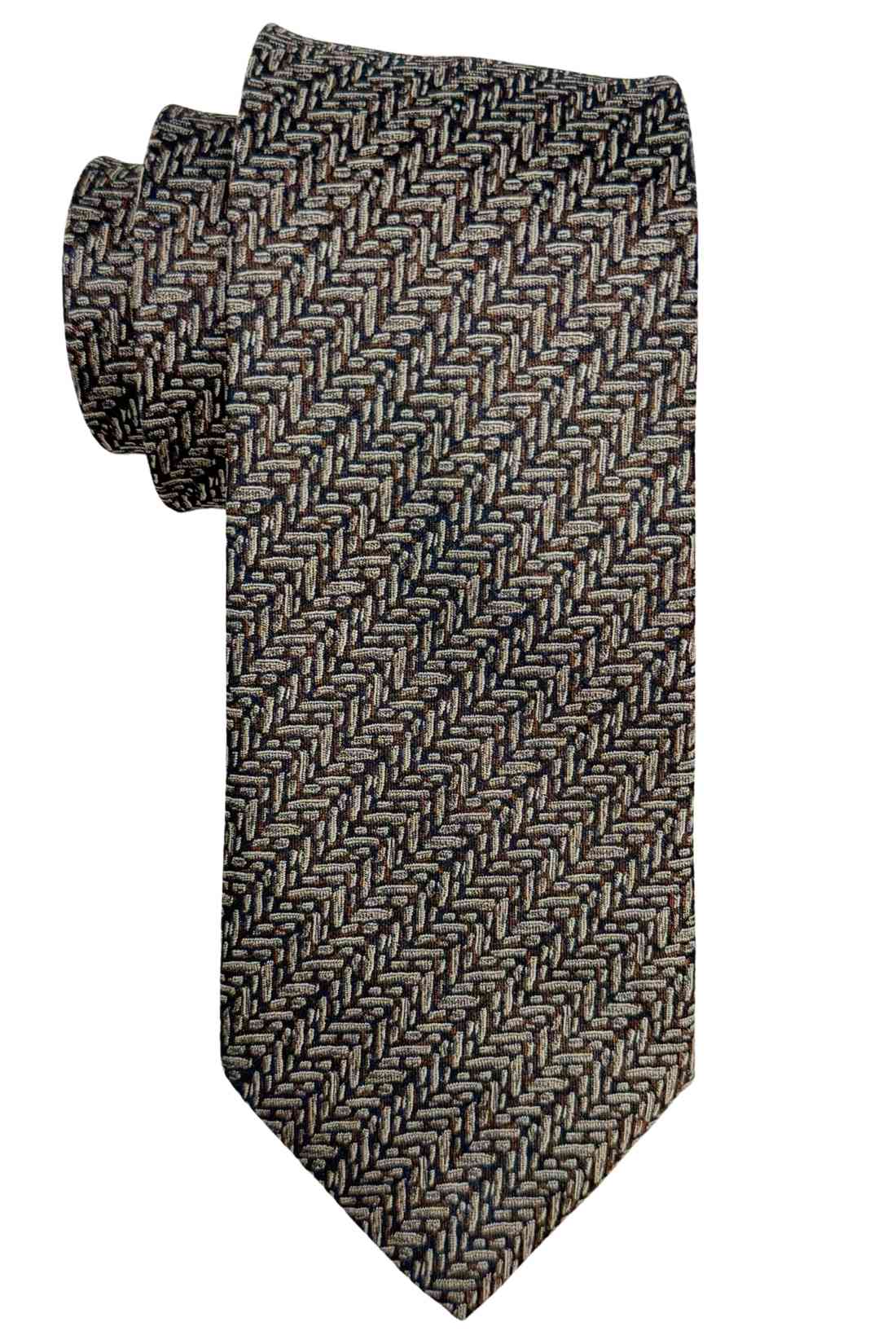 Brown Bamboo Silk Necktie For Men | Textured Weave Design