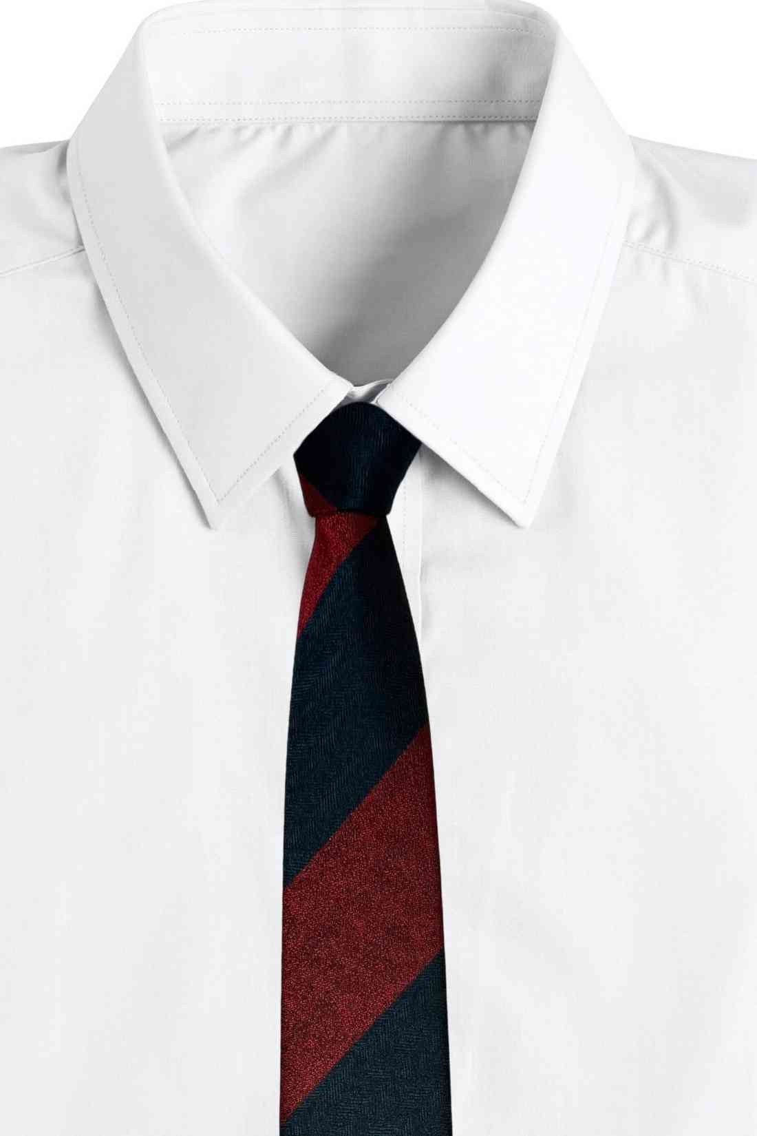 Maroon & Navy Blue Striped Bamboo Silk Necktie For Men | Diagonal Textured Design