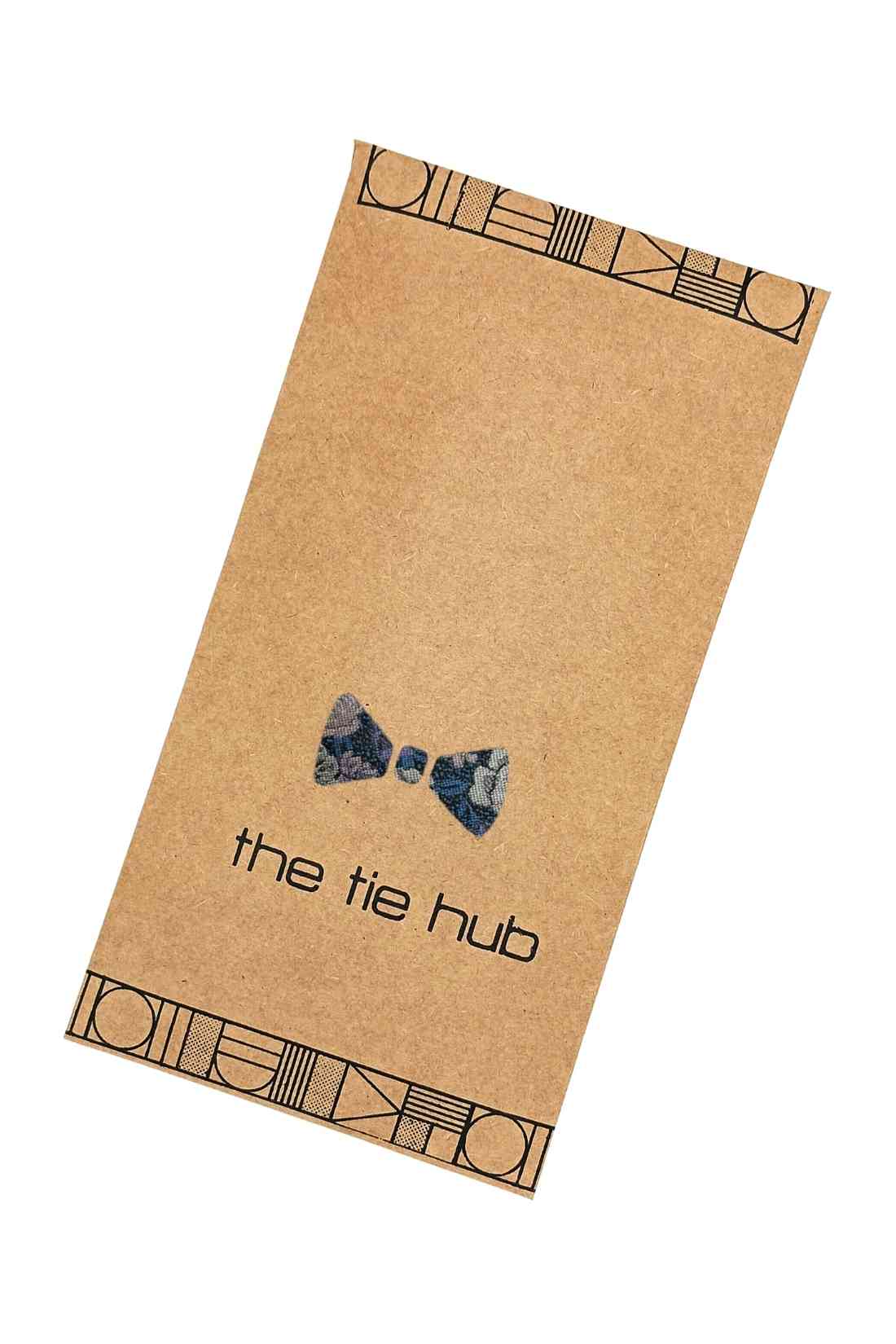 Navy Blue Bamboo Silk Necktie For Men | Floral Jacquard Design