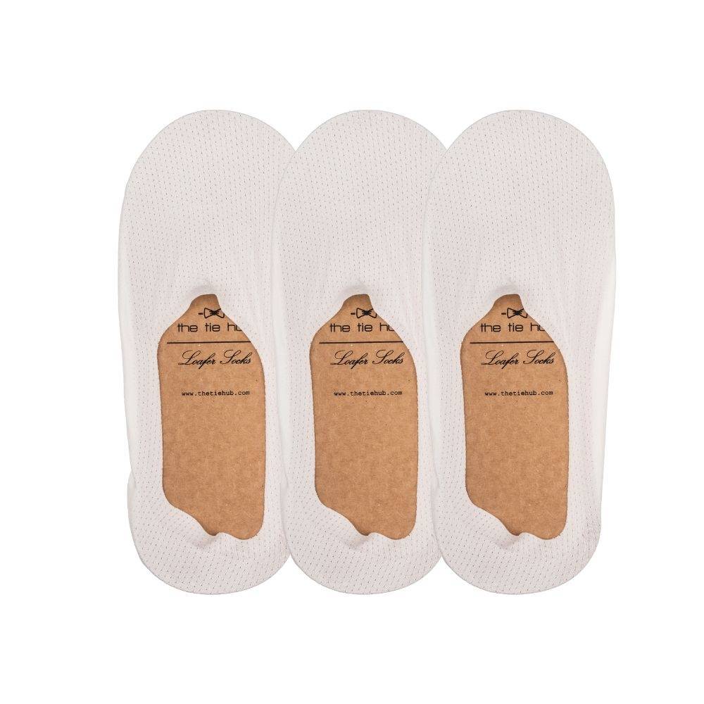White Breathable Solid No Show Loafer Socks (Pack of 3) Socks for Men | Premium Daily Wear