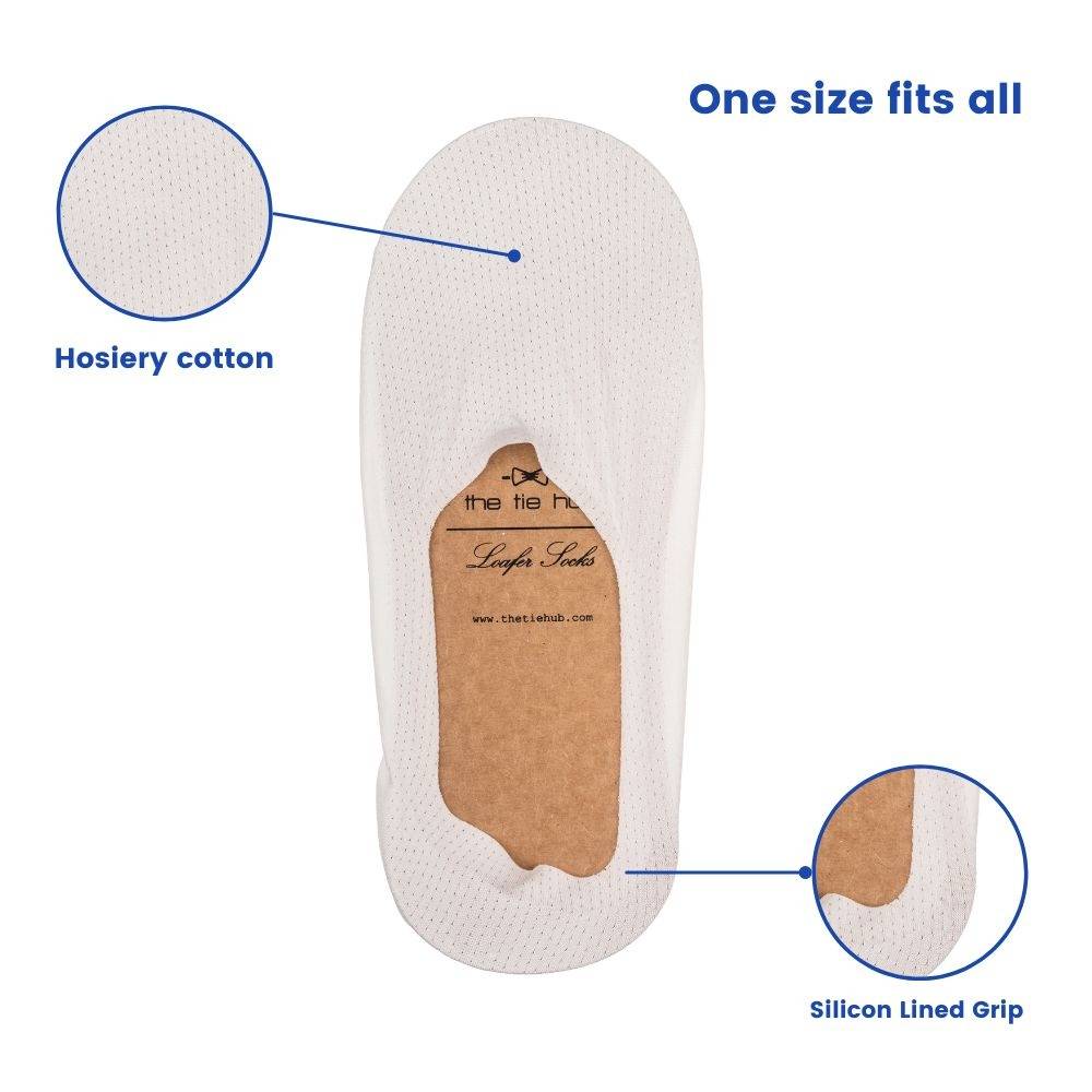 White Breathable Solid No Show Loafer Socks (Pack of 3) Socks for Men | Premium Daily Wear