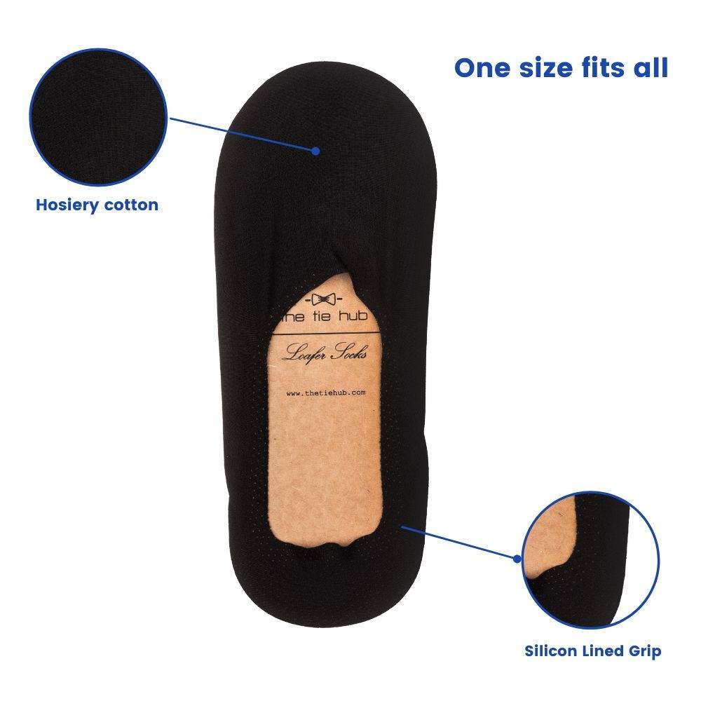 Black Breathable Solid No Show Loafer Socks (Pack of 3) Socks for Men | Premium Daily Wear