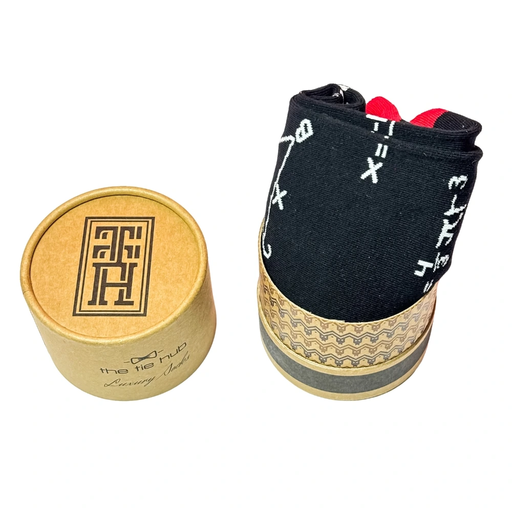 Math Equations Black & Red Bright Socks for Men β Cotton Crew Socks