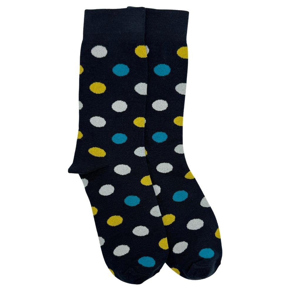 Navy Blue Polka Dot Cotton Socks