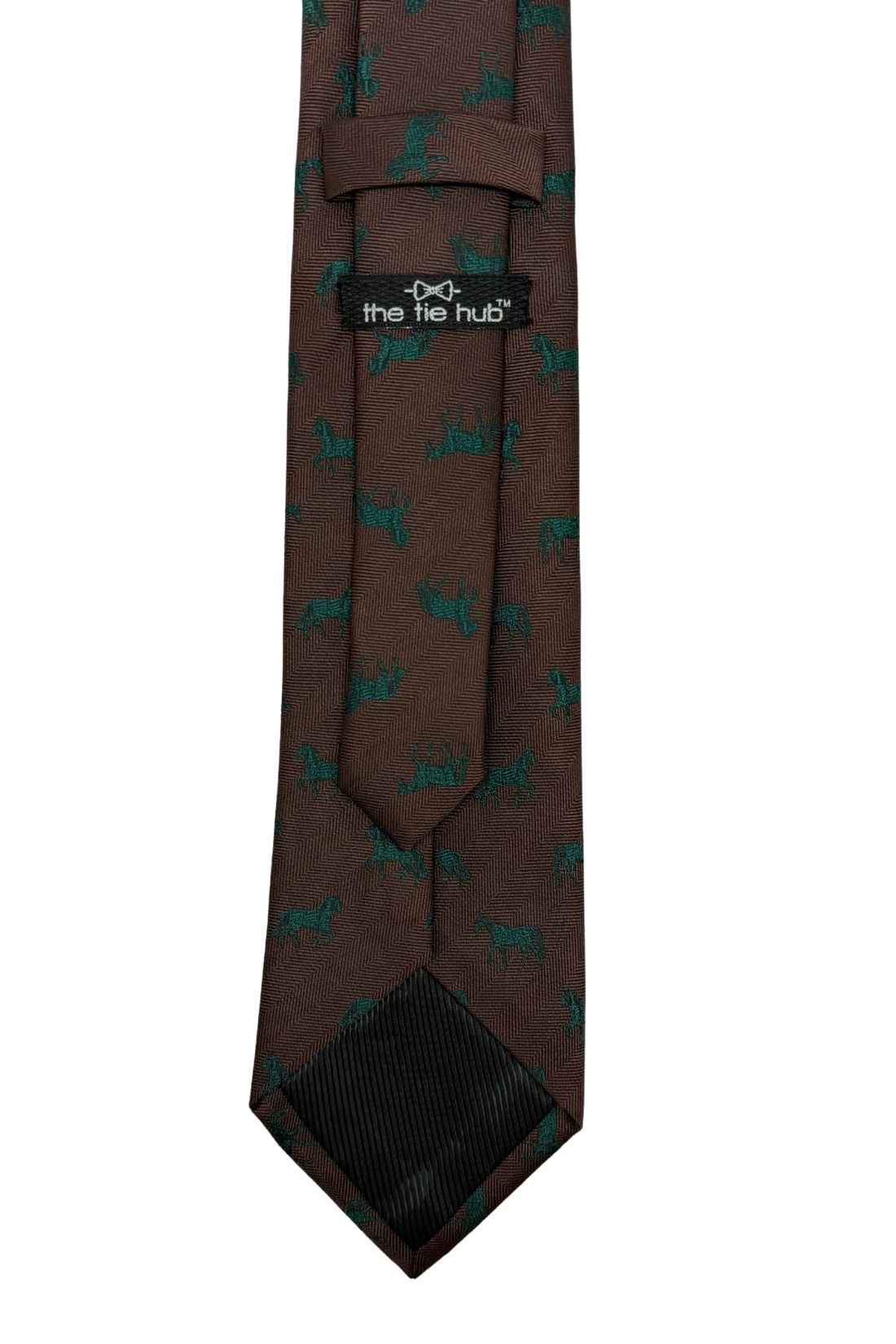 Brown Horse Motif Necktie with Heritage Pattern