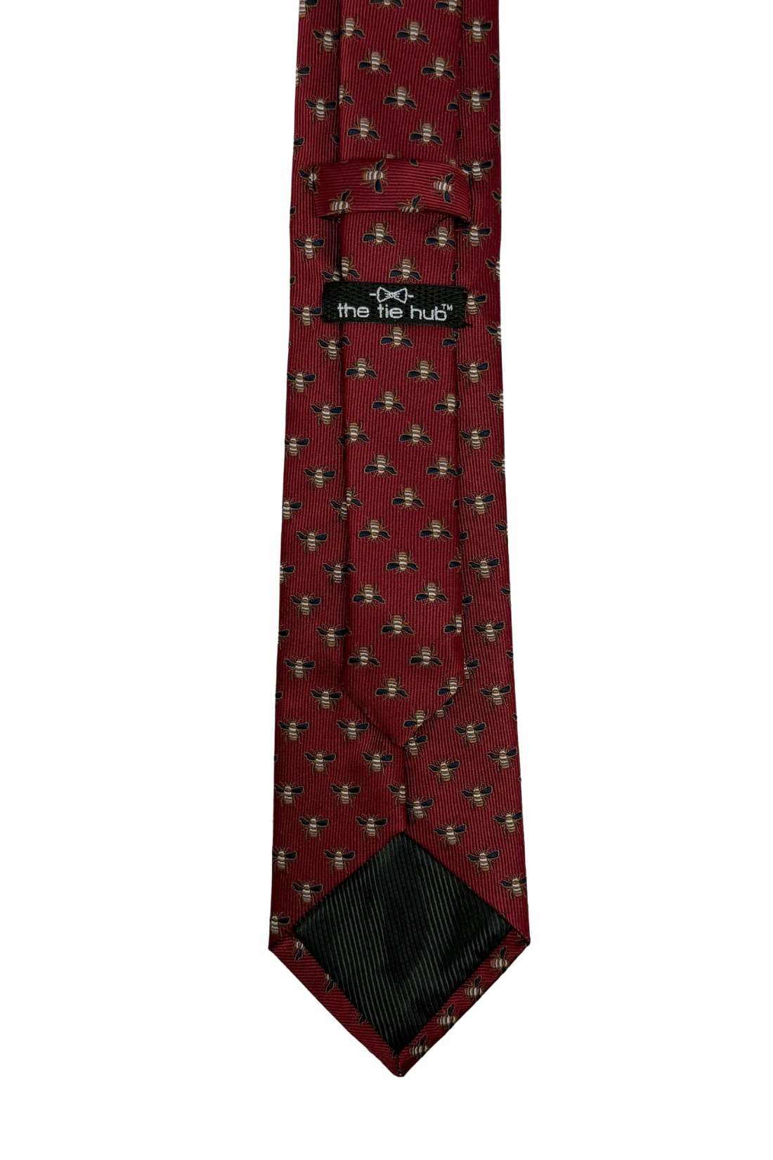 Maroon Bee Motif Necktie with Classic Pattern