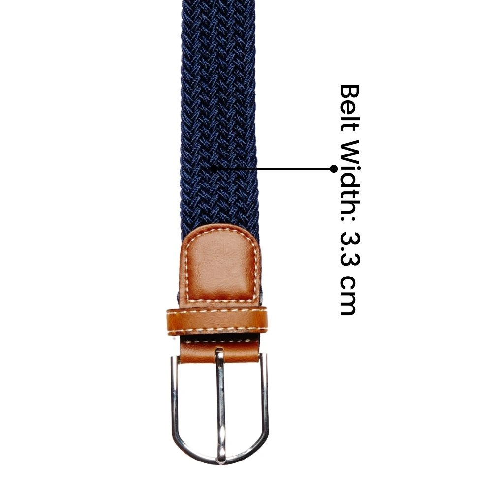 Solid Navy Elasticated Woven Belt