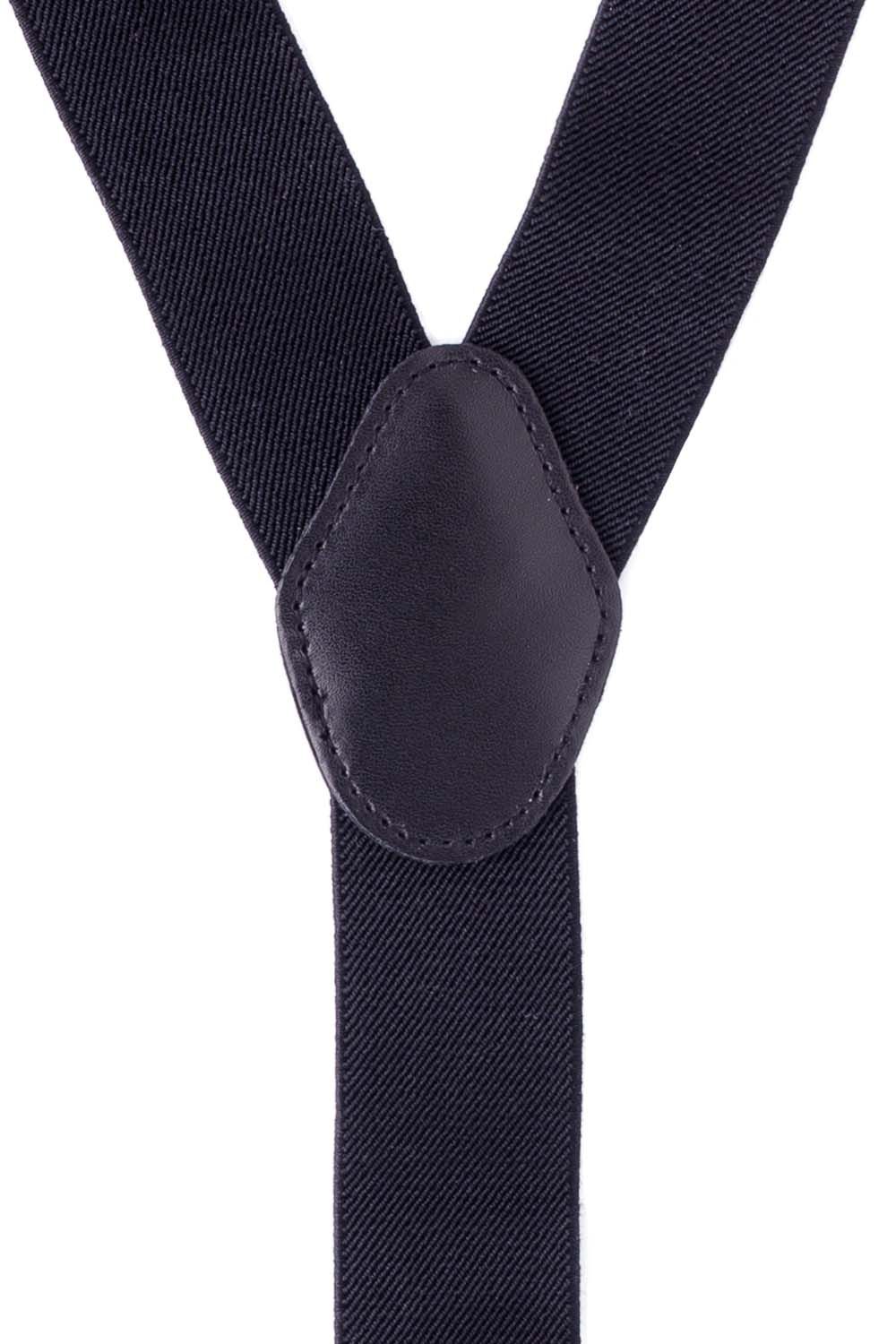 Signature Solid Black Y Back Button-end Suspender