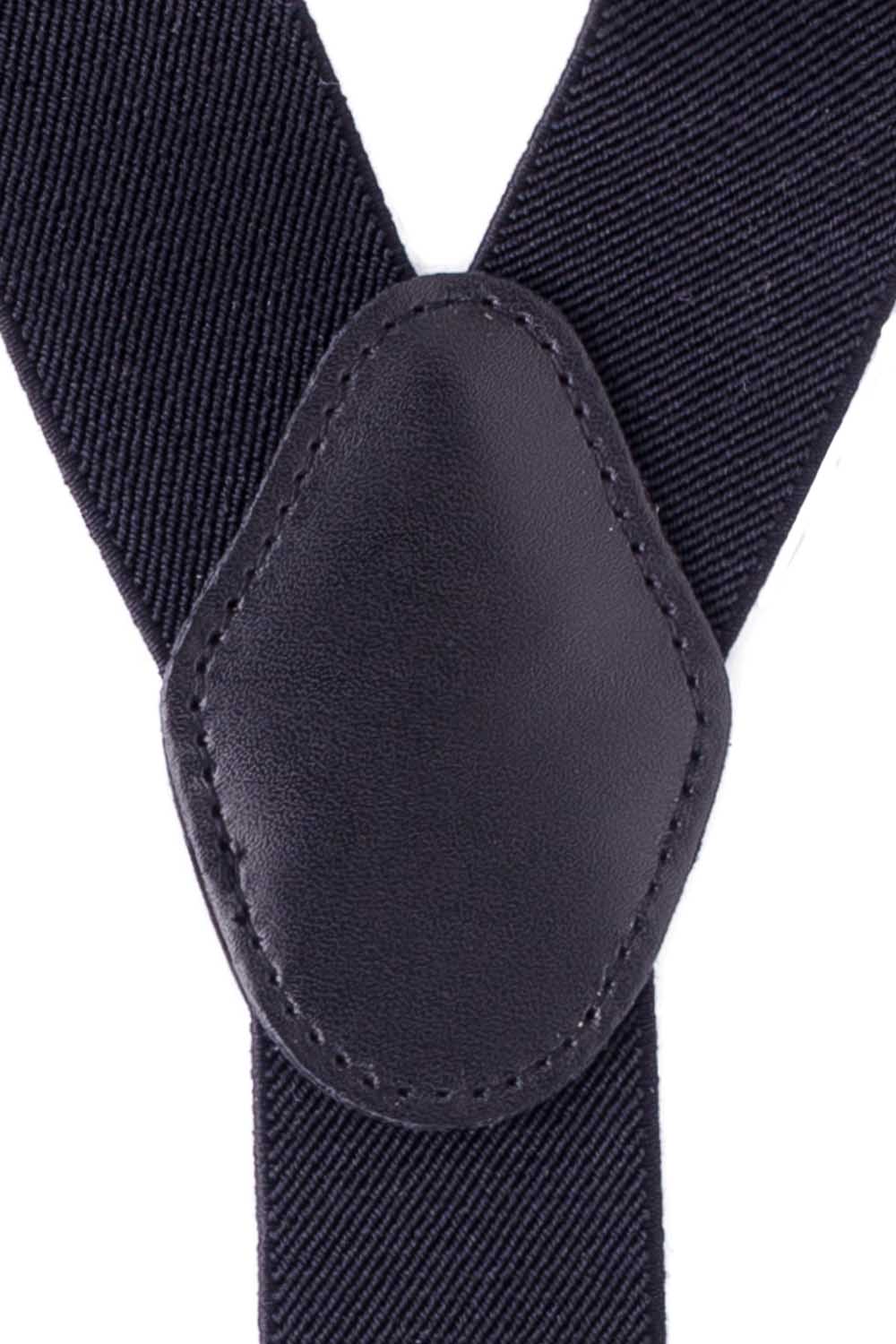 Signature Solid Black Y Back Button-end Suspender