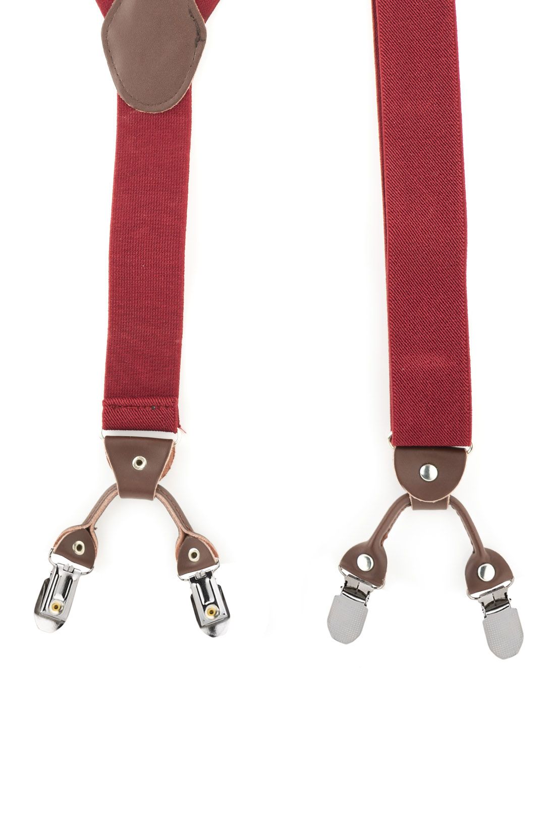 Booster Solid Burgundy Clip On Suspenders