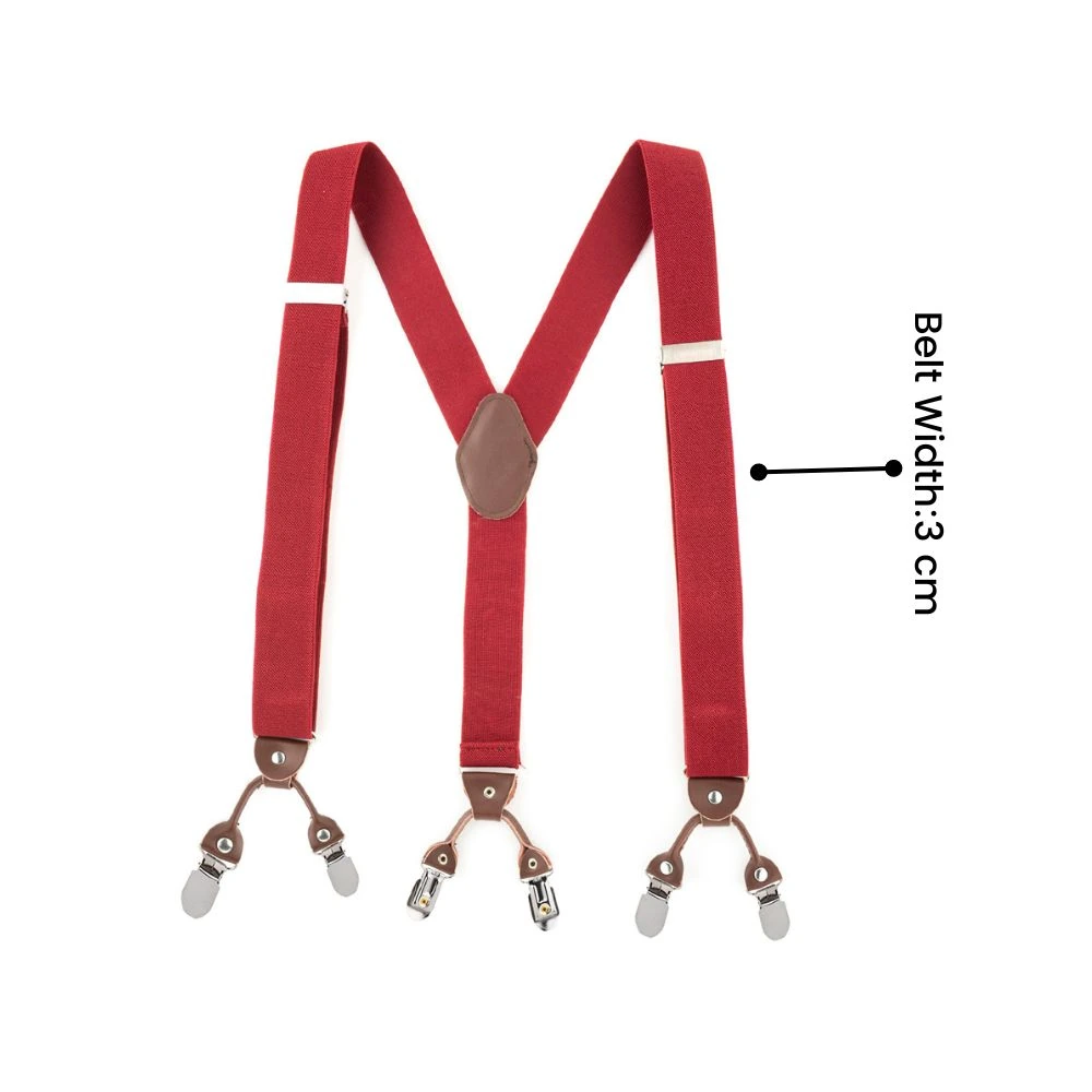 Booster Solid Burgundy Clip On Suspenders