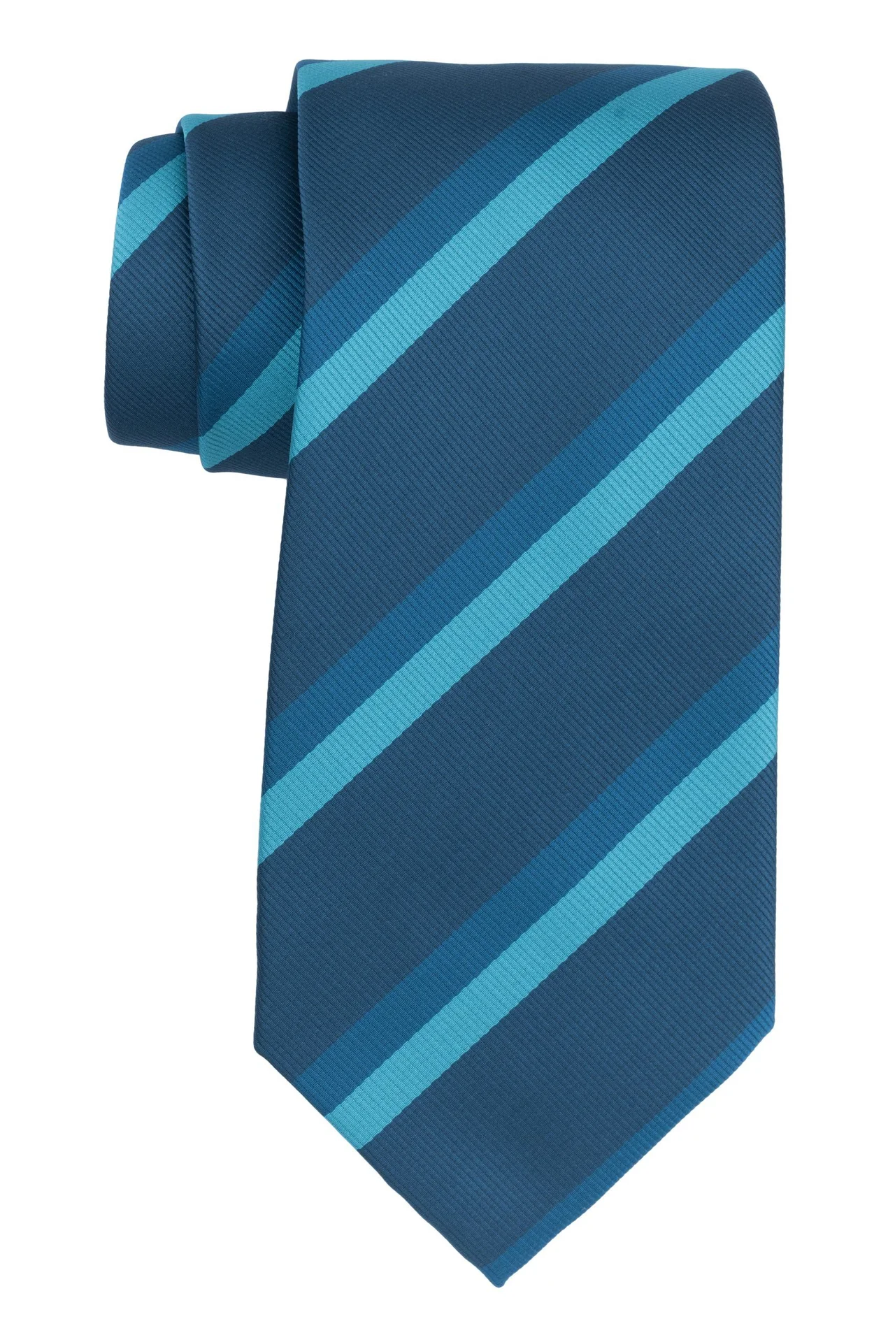 Stripe Blue & Green 100% Bamboo Silk Necktie
