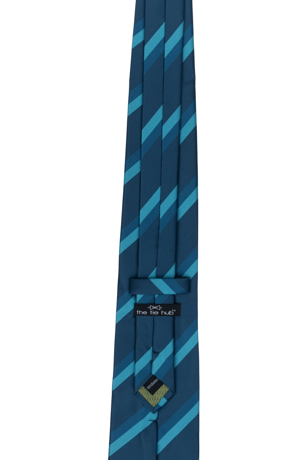 Stripe Blue & Green 100% Bamboo Silk Necktie