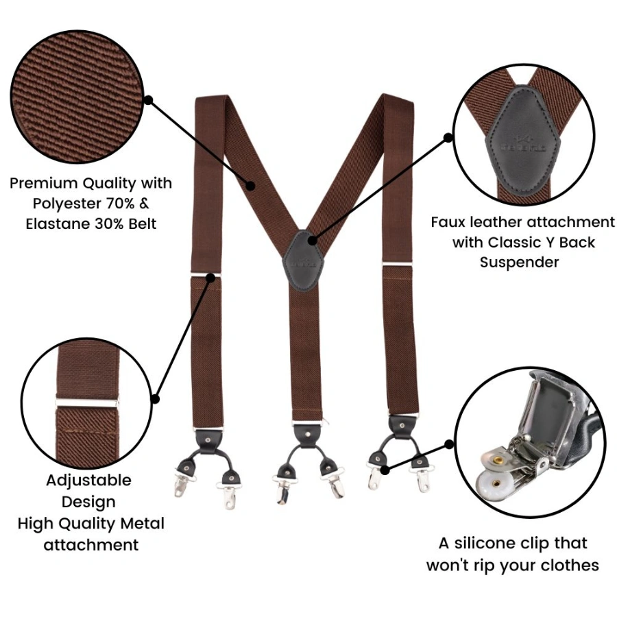 Solid Brown with Black Suspender