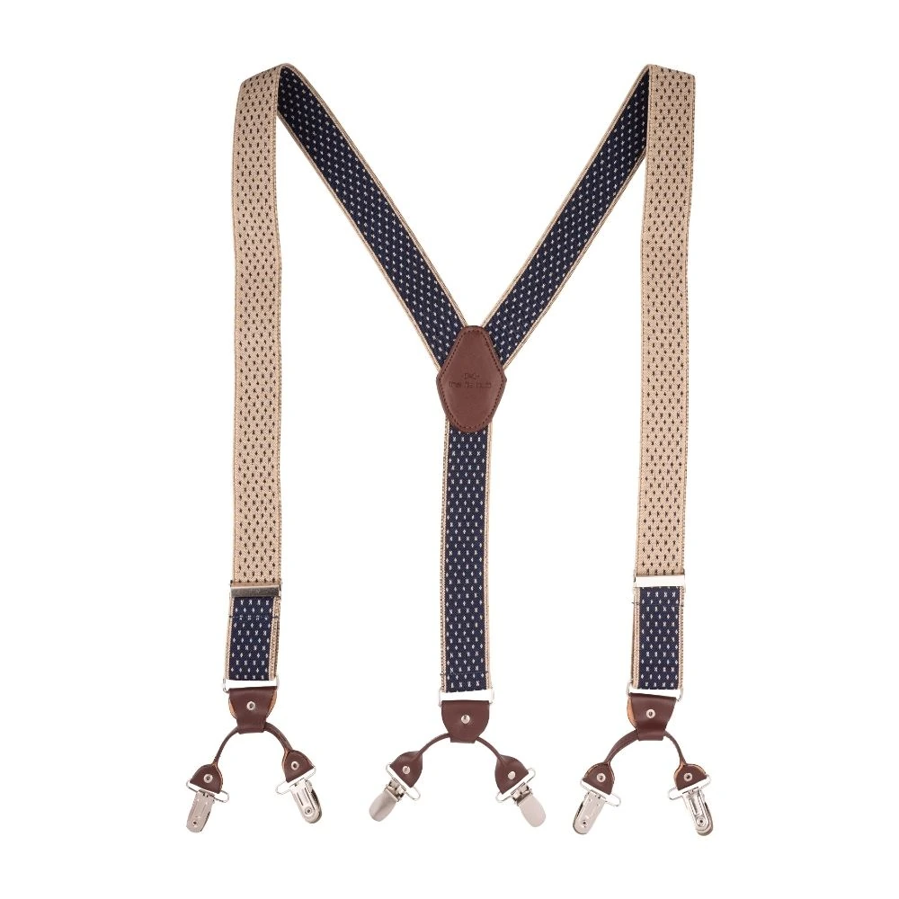 Blue with Brown Elasticated Suspender for men