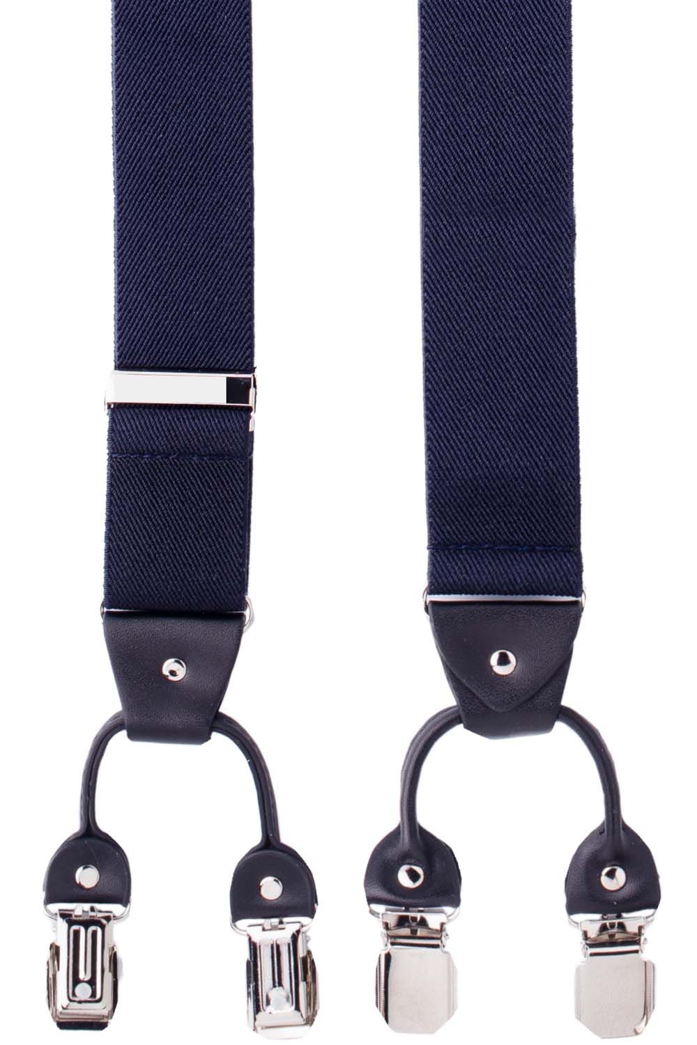 Carbon Blue Clip On Suspenders