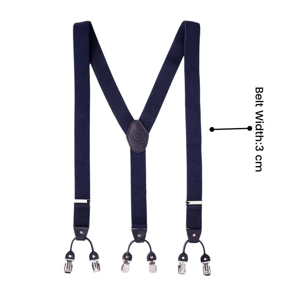 Carbon Blue Clip On Suspenders